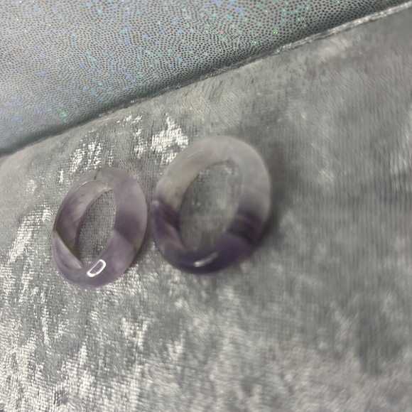 Amethyst rings crystal healing purple geodes natural rocks ring bands π - Picture 9 of 17